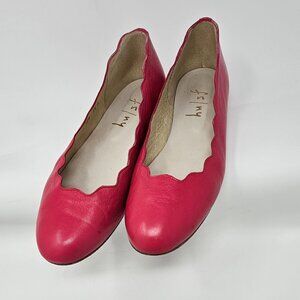 French Sole Jigsaw Napa Flat Shoes in Fuchsia Pink, Size 9.5US